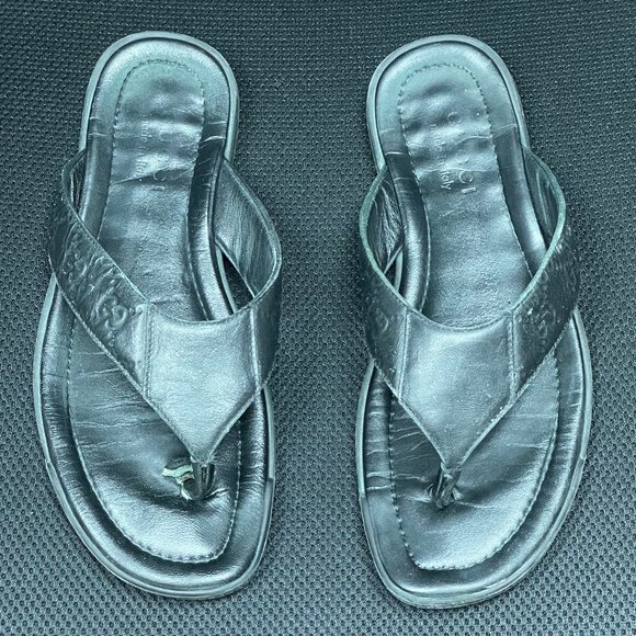 Gucci Other - Gucci Men's Guccissima Leather Thong Sandals Flip-Flops Black Size 9